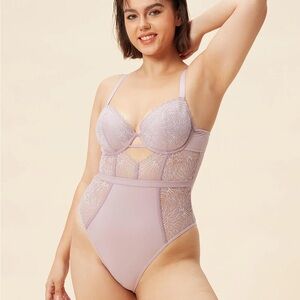 UCA Lingerie Elegant Lace Bodysuit in Lavender